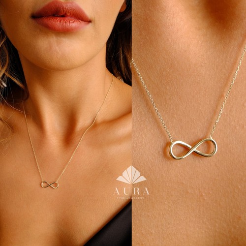 14k gold infinity halskette - infinity,