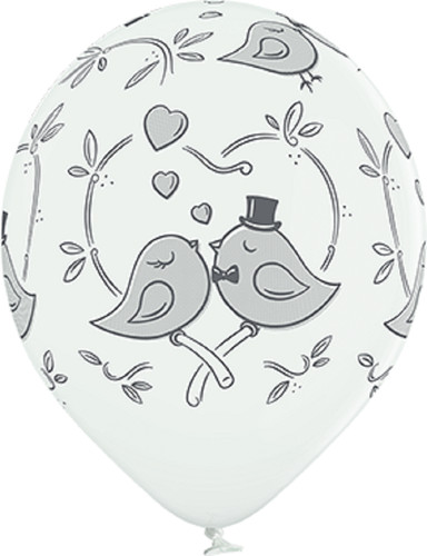 Love birds pastel white 30cm - pastel,