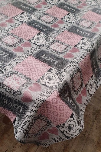 Schwarz rosa herzen patchwork - schwarz,