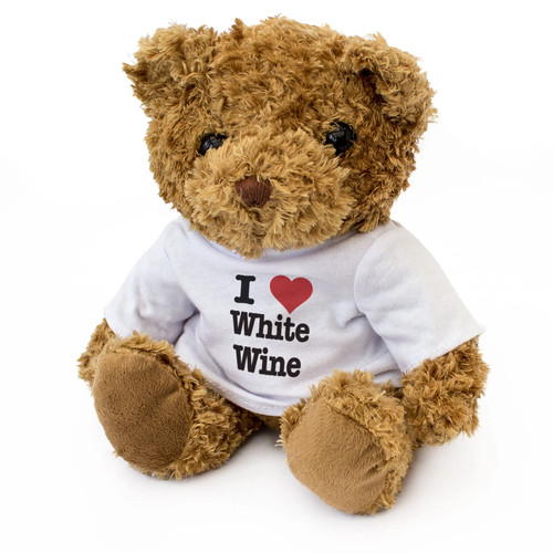 Love white wine teddybär - i,